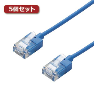5�Z�b�g�G���R�� LAN�P�[�u��/CAT6A/�X�[�p�[�X����/5m/�u���[ LD-GPASS/BU5X5