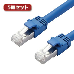5�Z�b�g�G���R�� LAN�P�[�u��/CAT7/1m/�u���[ LD-TWS/BU1X5