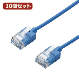 10�Z�b�g�G���R�� LAN�P�[�u��/CAT6A/�X�[�p�[�X����/1m/�u���[ LD-GPASS/BU1X10