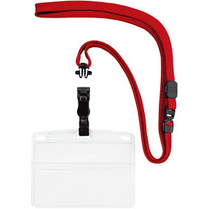 オープン工業 吊り下げ名札 脱着式 ヨコ名刺 1枚 赤 OPEN-K-NL-5P-RD