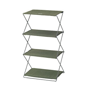 フォールディングシェルフ 4段 折りたたみ ディスプレイラック 飾り棚 スチール コットン オープンシェルフ 棚 収納 収納ラック 収納棚 キッチン収納 リビング収納 フリーラック レトロ モ