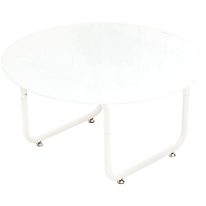 �~�` �K���X�e�[�u�� ��75cm ROND(�����g) ���E���h�^�C�v �u���b�N/�z���C�g