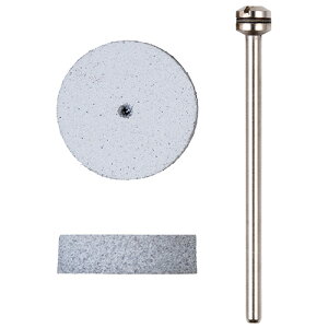 彫金バフ 2枚(シャフト付) 径22mm×厚み6mm 金属、ガラスの磨き 研磨剤混入型のバフ バフ2枚・シャフト1本入