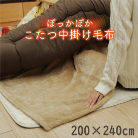 こたつ布団用 中掛け毛布 洗える 長方形 おしゃれ アクリル 約200×240cm こたつ中掛け毛布 こたつカバー こたつ掛け布団 毛布 コタツ 炬燵 省エネ 節電 あったか 保温性 ウォッシャブル シンプル こたつ毛布 北欧 和室 洋室 和モダン 両面起毛 保温性