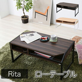 センターテーブル テーブル ローテーブル Rita 北欧 リビングテーブル カフェテーブル コーヒーテーブル 収納付き おしゃれ 木製 スチール ホワイト ブラック 白 黒 おしゃれ 一人暮らし 座卓 カントリー シンプル お洒落 ひとり暮らし インテリア