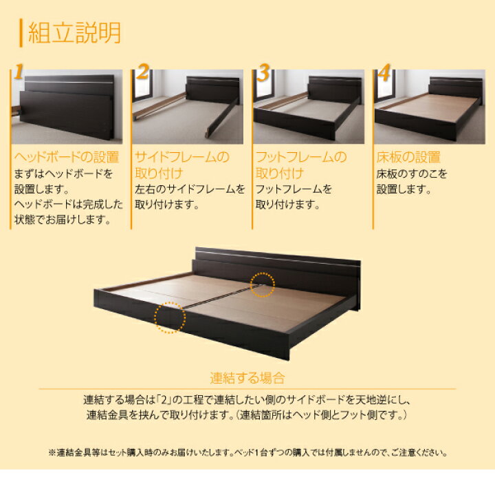 楽天市場】(送料無料) 連結ベッド ワイドK190 フレーム マットレス付き 