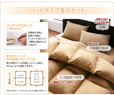 【送料無料】3年保証羽根布団セットセミダブルサイズ羽根布団8点セット(ベッドタイプ:セミダブル:モカブラウン)セット布団布団セット組布団寝具セット掛け布団枕カバー収納ケースふとんセット来客用客用布団一人暮らしオールシーズン寝心地あったかい