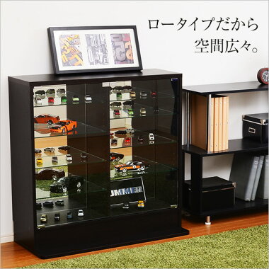送料無料コレクションラック浅型ロータイプ幅90cm奥行き29cmフィギュアケース棚フィギュアラックコレクションケース壁面収納ディスプレイラックガラスケース本棚本収納木製白ホワイトダークブラウン1R1K子供部屋ワンルームおしゃれ北欧