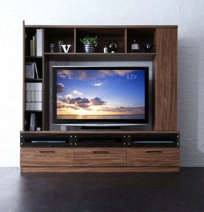 楽天市場】(送料無料) テレビボード ハイタイプ テレビ台 ウォルナット 