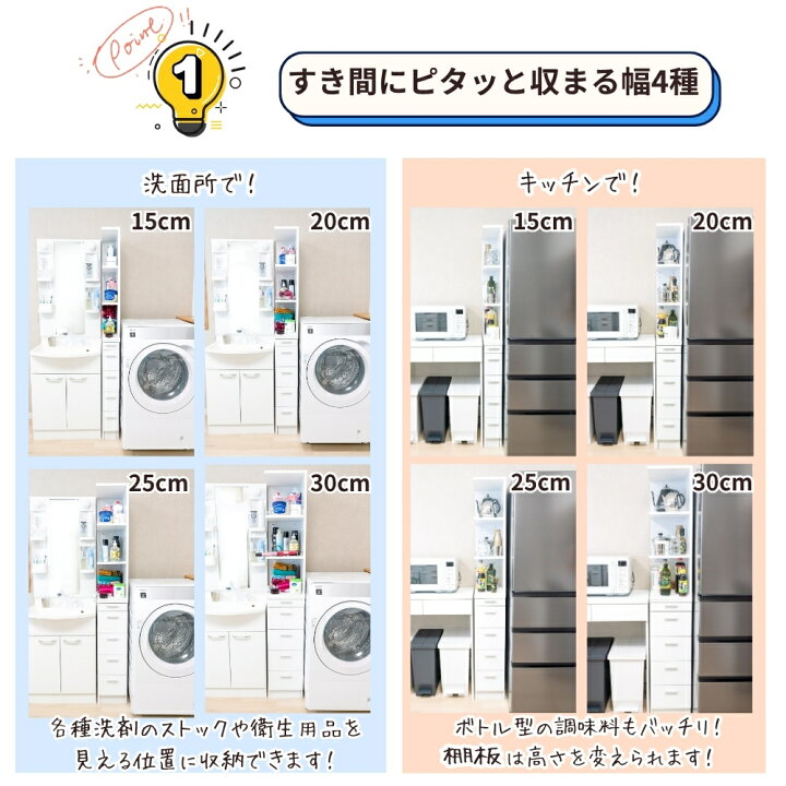 楽天市場】スリムキッチンラック ハイタイプ 幅15cm/20cm/25cm/30cm 仮 
