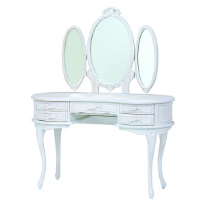 送料無料 クラシック ドレッサー 三面鏡 ドレッサー デスク 姫系 ドレッサーテーブル ドレッサーデスク 机 収納 メイク ミラー 鏡 引き出し ヨーロピアン おしゃれ かわいい 可愛い プリンセ