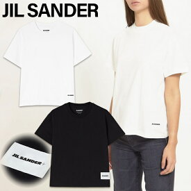 JIL SANDER ジルサンダー オーガニックコットン Tシャツ 1枚単品 白 黒 綿 2023年春夏新作 ロゴ ラベル