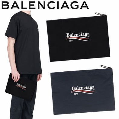 BALENCIAGA バレンシアガ エクスプローラー ポーチ クラッチバッグ ロゴ 459745 9D0L5 ブランド メンズ レディースのサムネイル