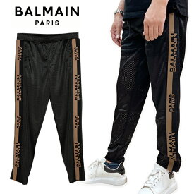 バルマン メンズ ジャージ ブランド スウェット BALMAIN ブラック 黒 メッシュ 8294 パンツ ロゴ オシャレ