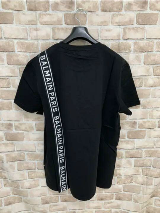 楽天市場】BALMAIN バルマン メンズ Tシャツ 12787 黒 ロゴテープ : R 