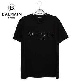 バルマン Tシャツ 半袖 メンズ ブランド ロゴ 大特価 セール SALE バルマン 13816 BALMAIN PARIS 黒 ブラック Tシャツ
