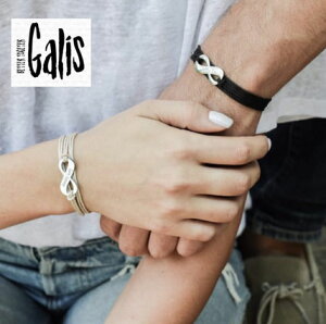 Galis Jewelry KXWG[ CB603 nhCh uXbg Y fB[X ANZT[ yA CtBjeB infinity ubN Vo[ x[W Couples Initial Bracelets
