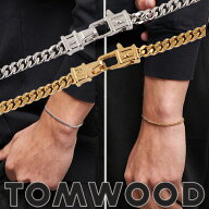 TOM WOOD トムウッド Curb Bracelet M カーブ ブレスレット Silver Gold シルバー ゴールド メンズ レデ…