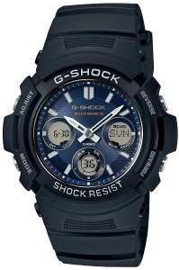 CASIO �J�V�I G-SHOCK G�V���b�N AWG-M100SB-2A �d�g�\�[���[ �u���b�N �l�C�r�[ �� �����Y �r���v ���s�A���i