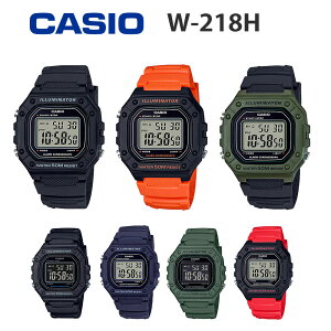 CASIO �J�V�I �`�v�J�V �f�W�^�� �r���v �`�[�v�J�V�I �X�^���_�[�h W-218H �u���b�N �l�C�r�[ �O���[�� ���b�h �I�����W ���]�t�� �����Y ���f�B�[�X �j�����p