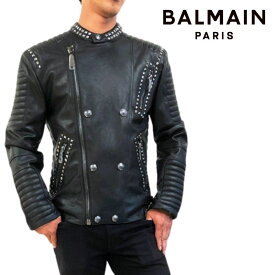 大特価 BALMAIN PARIS バルマン 8011 ライダース ジャケット スタッズ エコレザー アウター 上着