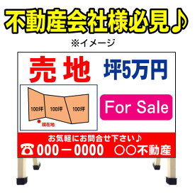 不動産　分譲地看板　売地看板　不動産/売り物件/売物件　A型看板　コンパクト　a型看板　不動産看板　業務用 送料無料　管理　管理地　売り地