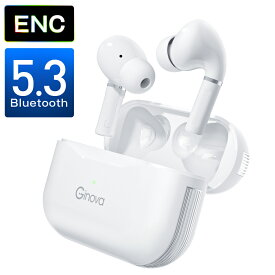 Ginova ワイヤレスイヤホン Bluetooth5.3 ENCノイズキャンセリンク bluetooth イヤホン ワイヤレス マイク付き ブルートゥース イヤホン 軽型 コンパクト 片耳 両耳通話 左右分離型 IPX7防水 アウトドア iPhone/Android適用 2024