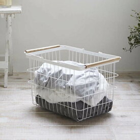 山崎実業 洗濯かご トスカ ランドリーバスケット M ホワイト 2809