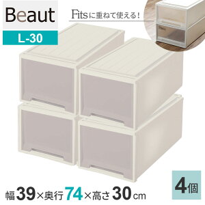 収納ケース ビュートケース 幅39×奥行74×高さ23 / 高さ30cm カプチーノ L-23 / L-30| 収納ボックス 押入れ収納 押し入れ 引き出し 1段 ケース 衣装 衣類 服 入れ プラスチック プラケース 整理 積