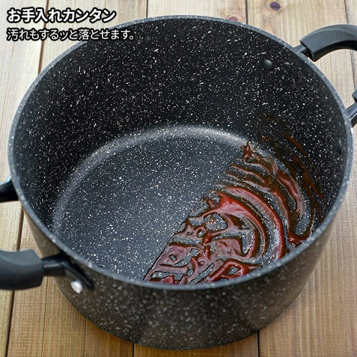 楽天市場】ダブルマーブルα IH対応 両手鍋 20cm RB-2122 ｜ IH ガス火 