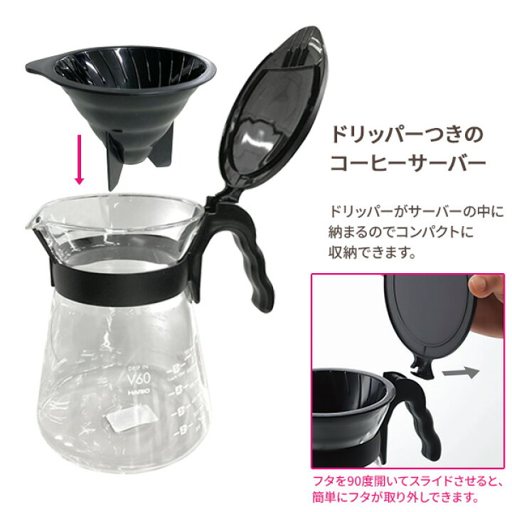 楽天市場】HARIO ハリオ V60 ドリップイン ブラック VDIR-02-B 