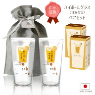 ギフト ハイボールグラス（目安つき） 2個セット 400ml ｜ ペアセット ウイスキー 水割り 目盛り付き 食…