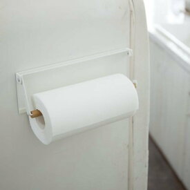 山崎実業 キッチンペーパーホルダー トスカ 片手でカットマグネットキッチンペーパーホルダー ホワイト 3530 ｜ キッチンペーパー収納 マグネット 壁面収納