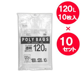 ポリ袋 ポリバッグ ビジネス 透明 10枚入×10セット ｜ ビニール袋 120L 大型