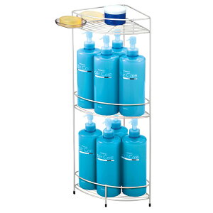 バスラック ウィル N ダブルコート コーナーラック 3段 | シャンプースタンド ボトルラック お風呂 収納