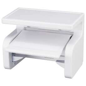 トイレットペーパーホルダー 棚付き BB-374 ｜ トイレ 収納 ロールペーパー 片手で切れる 芯なしOK シンプル 白 ホワイト