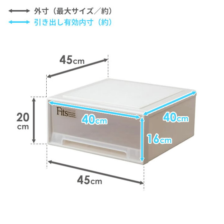 楽天市場】収納ケース Fits フィッツケース 幅45×奥行45×高さ20cm 