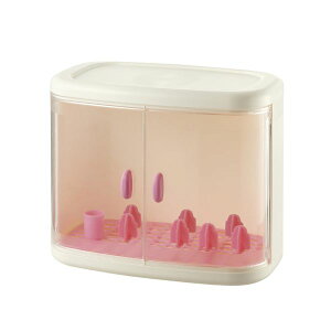 リッチェル 哺乳瓶 収納 のせのせミルクボックス | 収納ケース 粉ミルク ほ乳瓶 ホコリよけ 卓上 ケース 前開き