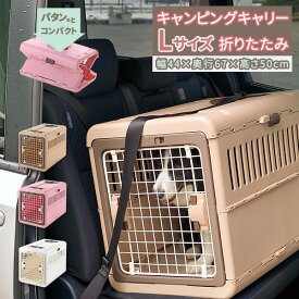 リッチェル キャンピングキャリー折り畳み L ｜ ペットキャリーケース 折りたたみ 超小型犬〜中型犬用 ハードタイプ