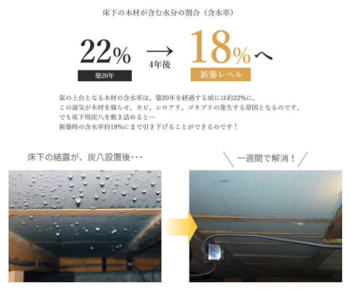 楽天市場】［12/5 限定！店内全品ポイント5倍］炭八 床下用 12L 16畳分 
