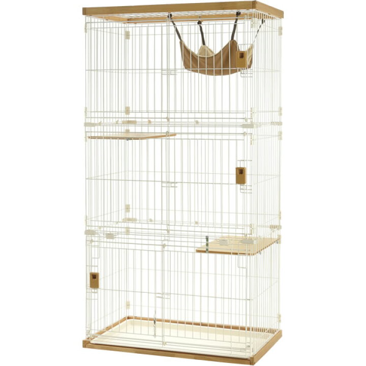 楽天市場】リッチェル 猫 ケージ 木製お掃除簡単キャットサークル M 