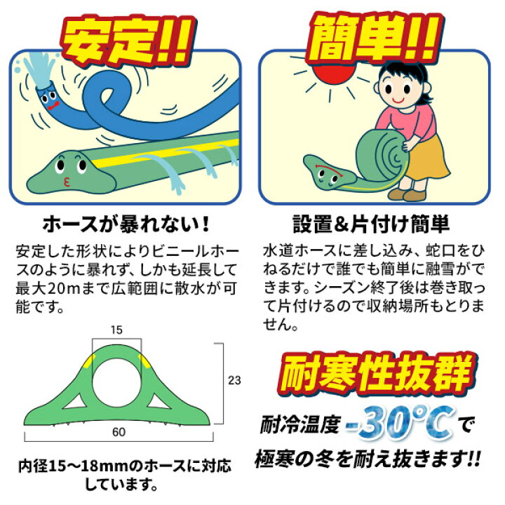 楽天市場 融雪ホース 大研の融雪プロテクター 10m 両面穴 グリーン Kup 10w 融雪プロテクター 家庭用 水道ホース連結 融雪 散水 消雪ホース 雪対策 路面 雪 溶かす 水 除雪 豪雪 オンラインショップ びーんず