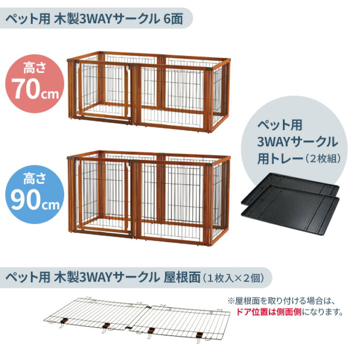 楽天市場】リッチェル ペット用 木製3WAYサークル 6面 【選べるセット 