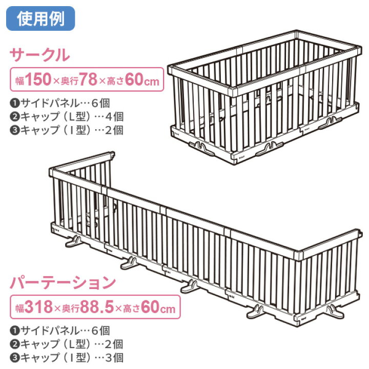 楽天市場】リッチェル パーテーションにも使えるベビーサークル（6枚 
