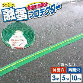 融雪ホース 大研の融雪プロテクター 片面穴/両面穴 3m/5m/10m｜ 家庭用 水道ホース連結 融雪 散水 消雪ホース 雪対策 路面 雪 溶かす 水 除雪 豪雪 暑さ対策 夏 打ち水 単品 2個セット