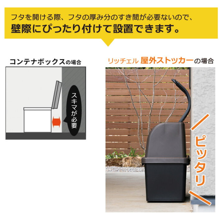 楽天市場】リッチェル ゴミ箱 屋外 大容量 屋外ストッカー（仕切りなし  