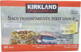 KIRKLAND SIGNATURE Clear Garbage Bags (Pack of 60/31 X 43.5), 60 Count