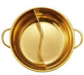 金色のよくばり 2食鍋 28cm 2種類の鍋を同時に調理可能 仕切り鍋 ステンレス製 IH対応 2654301m