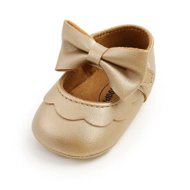 [MK MATT KEELY] ベビーシューズ 女の子 ベビー靴 11cm-13cm リボン スカラップ 柔らかい 滑り防止 ベビー小物 出産祝いギフト ファーストシューズ