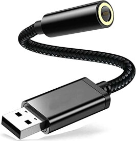 【ヘッドホン・マイク端子を一体化に設計されたUSB】usb to 3.5mm オーディオケーブル USBオーディオ変換アダプタ USB外付け サウンドカード USBポート-3極 TRS 4極 3.5mm ミニジャック 変換ケーブル